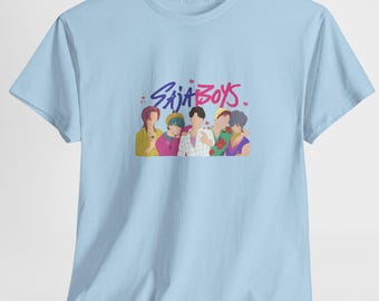Camiseta fanart de Kpop Saja Boys: Camiseta unisex de algodón grueso kawaii