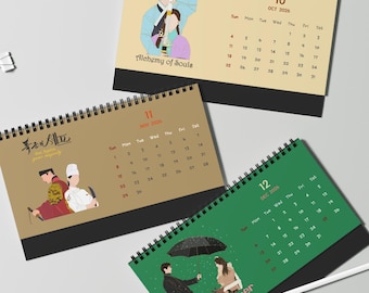 Kdrama Desk Calendar 2026: Korean TV Series Fan Art Organizer (ver. 2)