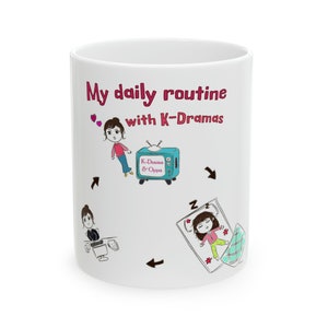 K Drama Lover Coffee Mug (11 oz), I love KDrama Mug, K-Drama Addict Mug, Kdrama Mug, Oppa Fan Mug, K-Drama Fan Merch, Kdrama coffee cup