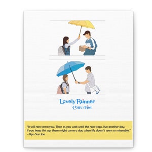 K Drama Lover Canvas Gallery Wraps (8&quot; x 10&quot;), Kdrama Lovely Runner Canvas Wall Art, K-Drama Addict Gift, Byeon Woo Seok | Lovely Runner