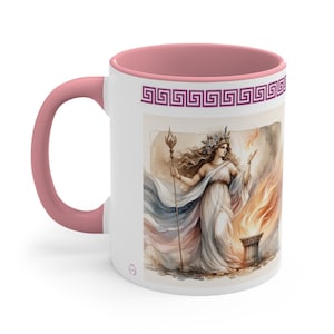 Hestia Goddess Mug: Greek Mythology Ceramic Coffee Cup (11 oz), Vesta