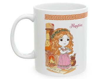 Taza Hestia (11 oz), Diosa del Hogar, Taza Vesta, Taza de Diosa Griega, Panteón Griego, Taza de Dioses Griegos, Taza de 12 Olímpicos, Mitología Griega