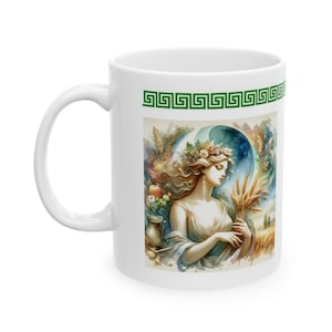 Demeter Mug (11 oz), Goddess of Harvest, Greek Mythology mug, Ceres Mug, Greek Pantheon, Olympian Gods, Greek Mythology, Greek Goddess Cup