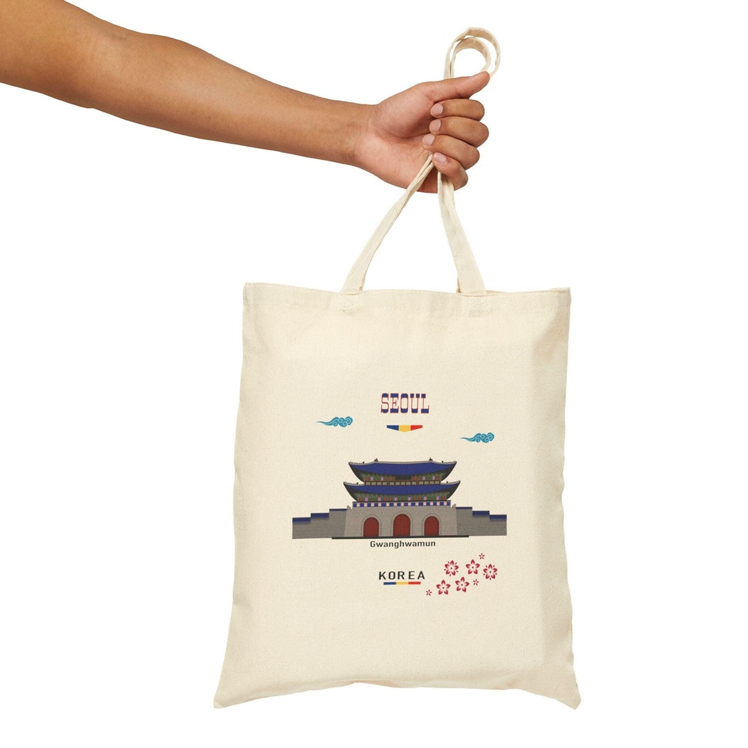 South Korea Tote Bag Seoul Cotton Canvas Tote Bag Korean Culture Bag