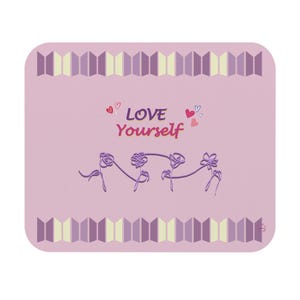Love Yourself Kpop Mouse Pad: BTS LY Flower Drawing inspired Desk Accessory