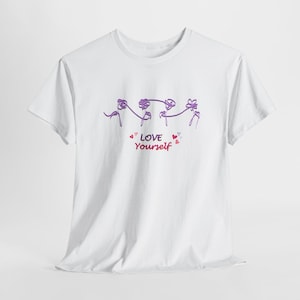 BTS Love Yourself Unisex Tee, Flower Drawing Tshirt, Kpop Fan Shirt, Heavy Cotton Tee Gift, BTS Inspired Top | bts Fan Gift, KPOP Apparel