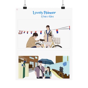 K Drama Lover Matte Vertical Posters, Kdrama Lovely Runner Poster, K-Drama Illustration, Kdrama Wall Art, Lovely Runner Kdrama, K-drama Art
