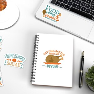 Friendsgiving PNG stickers, Thanksgiving digital sticker bundle image 2