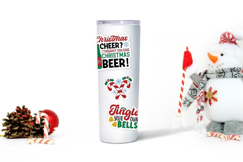 Grappige kerst-png-stickers, digitale kerststickerbundel afbeelding 2