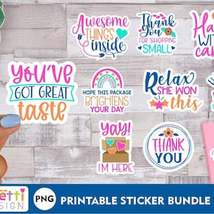 Kleinunternehmen und Verpackung PNG Sticker Bundle, digitaler Aufkleber für Kleinunternehmen