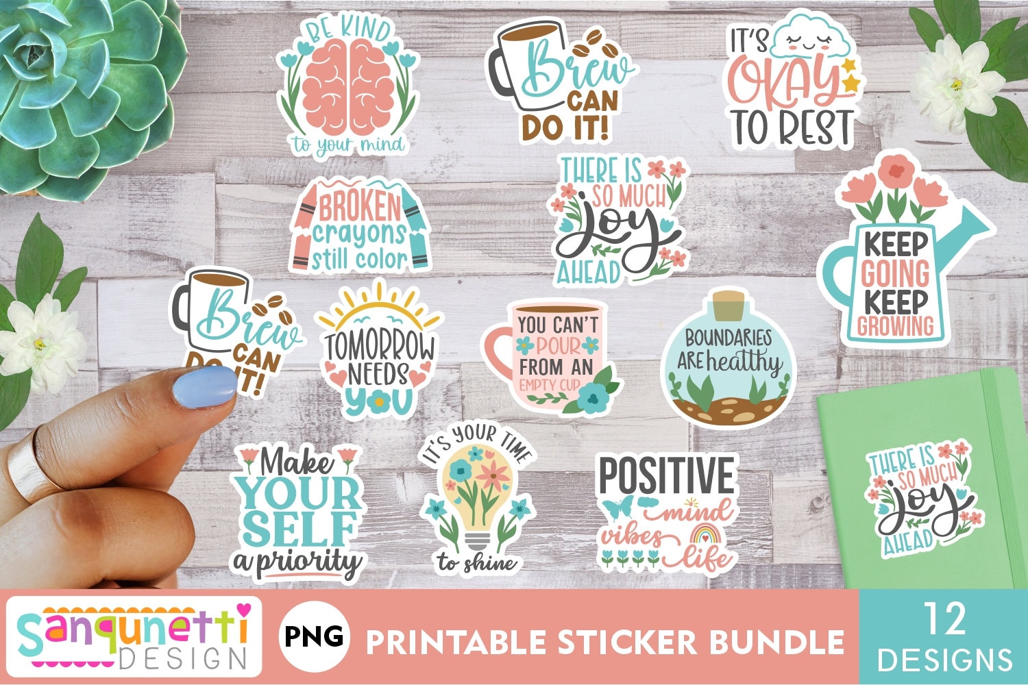 Mental Health PNG Stickers | Inspirational Digital Stickers - Etsy