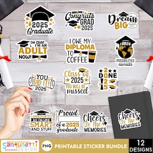 Graduation png stickers, graduation 2023 digital  stickers