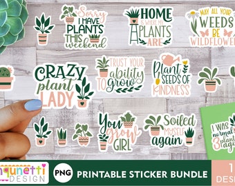 House plant PNG sticker bundle, plants digital stickers