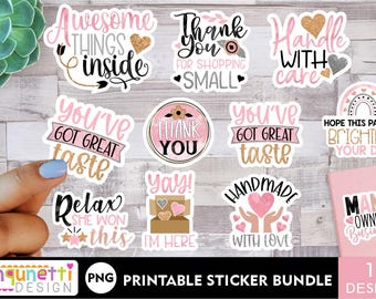 Small business and packaging PNG sticker bundle, business digital stickers