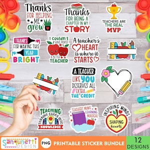 Entzückende Lehrer Wertschätzung Sticker Bundle - Instant Download PNGs