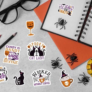 Funny Halloween PNG Sticker Bundle, Sarcastic Halloween digital stickers image 4