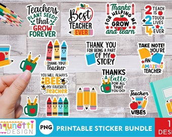 Teacher appreciation PNG stickers, Teacher digital sticker bundle