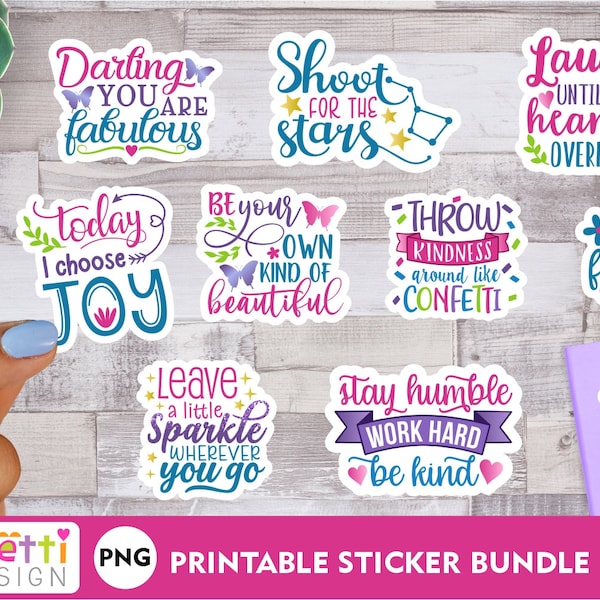 Inspirational and Motivational PNG sticker bundle, Inspirational digital stickers