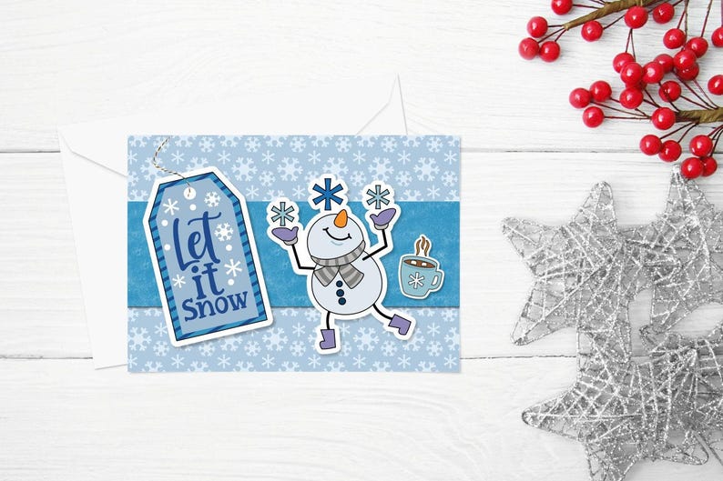 Winter snowman PNG stickers, snowman digital sticker bundle image 2