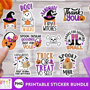 Halloween Small Business & Packaging PNG Sticker Bundle