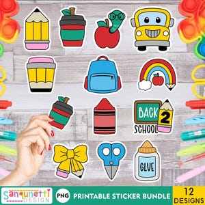 Leuke school png-stickercollectie, dikke terug naar school png-stickers