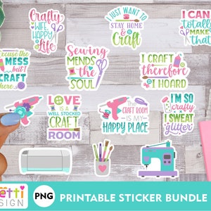 Crafting sticker bundle PNG, Sewing stickers PNG