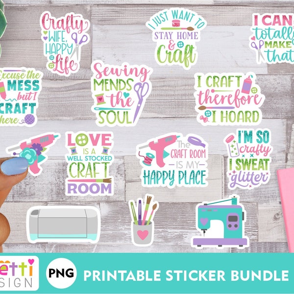 Crafting sticker bundle PNG, Sewing stickers PNG