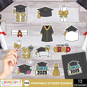 Abitur 2025 Aufkleber | Klasse von 2025 Digitale Aufkleber | Druckbare PNG Datei