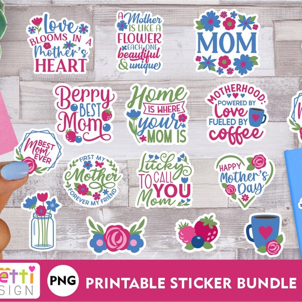 Mother's Day PNG Stickers | Mom digital sticker bundle