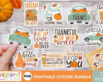 Fall Small Business & packaging PNG sticker bundle