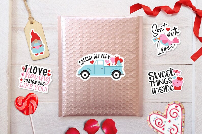 Adesivi PNG per confezioni di San Valentino / pacchetto di adesivi digitali per piccole imprese immagine 4
