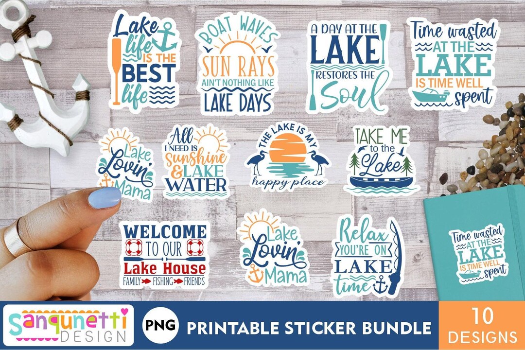 Lake Sticker PNG Bundle, Summer Lake Digital Stickers - Etsy