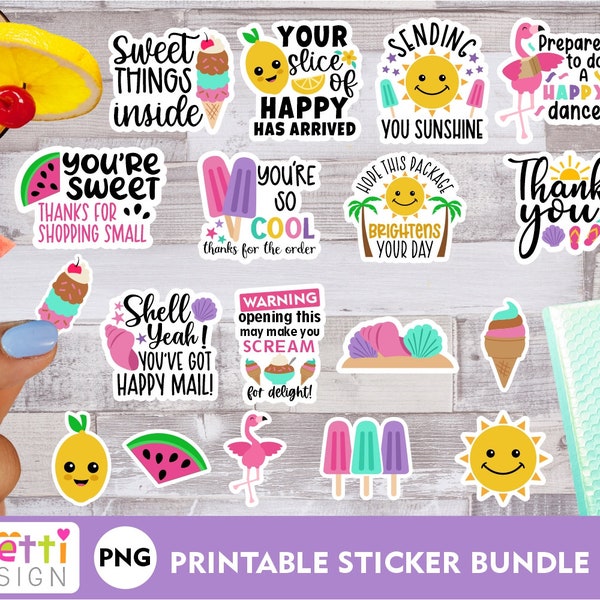Summer Packaging PNG stickers | Business digital stickers