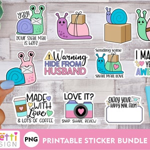 Snail Mail Packaging PNG sticker bundle, snail mail digital stickers