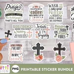 Funny Christian PNG Stickers, Faith digital stickers
