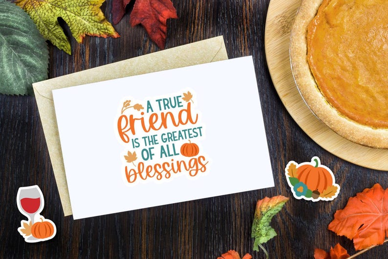 Friendsgiving PNG stickers, Thanksgiving digital sticker bundle image 3