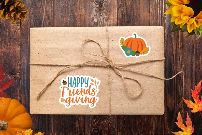 Friendsgiving PNG stickers, Thanksgiving digital sticker bundle image 7