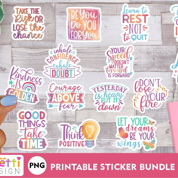 Inspirational and Motivational PNG sticker bundle, Inspirational digital stickers