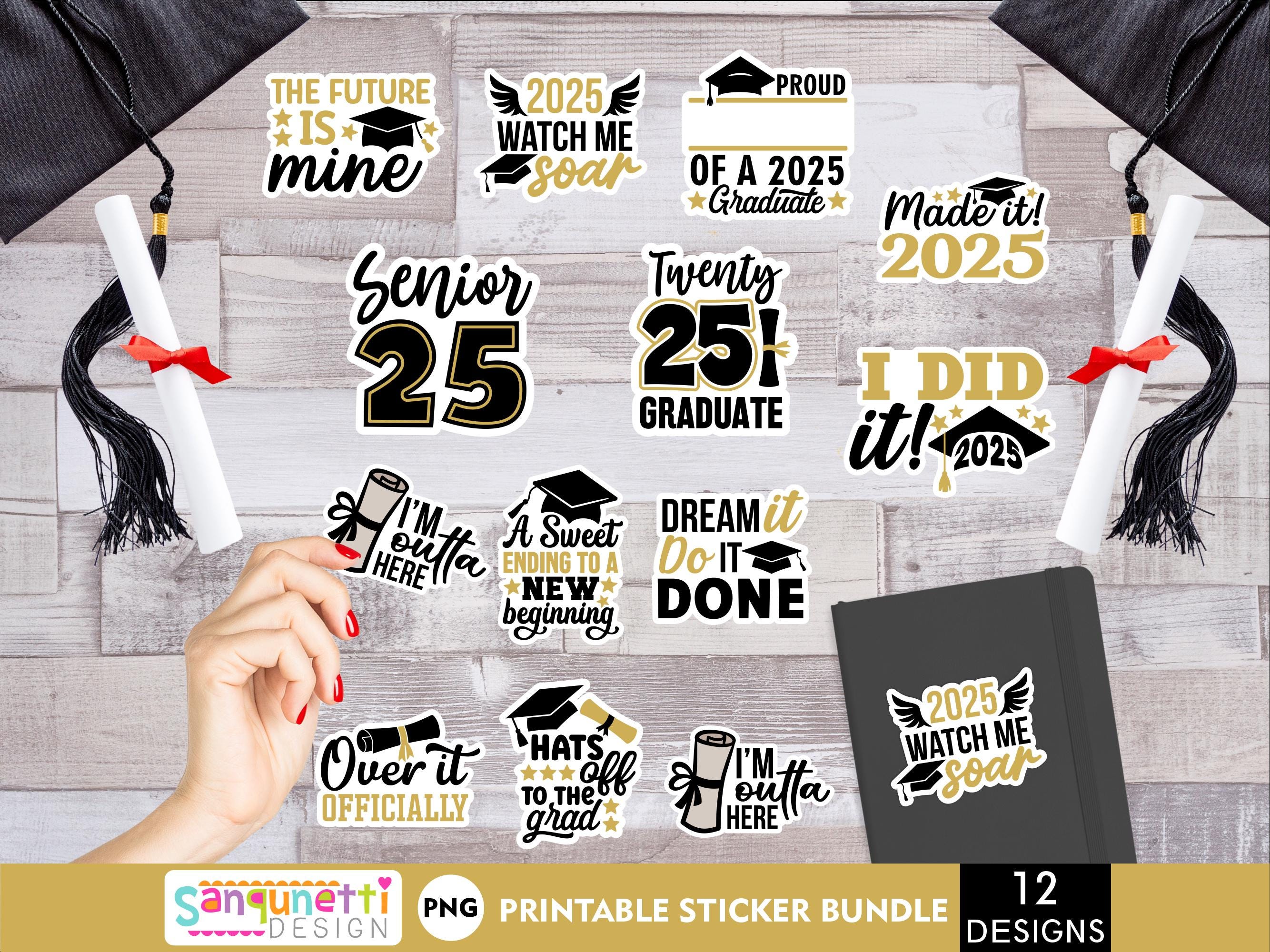 2025年卒業ステッカーセット：印刷可能なPNGステッカー - Etsy 日本