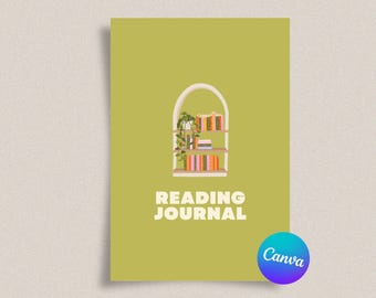 Editable Reading Journal Canva Template | Digital Book Tracker, Reading Log, Book Review Journal, Minimalist Book Planner