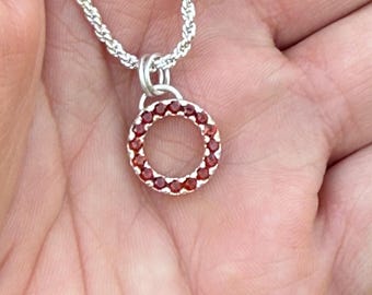 Sterling Garnet Phish Pendant