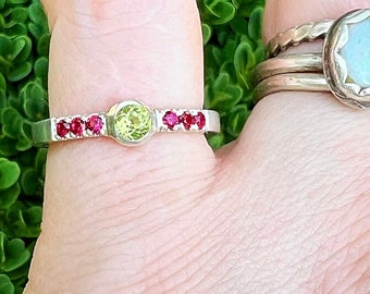 Peridot and Ruby Ring