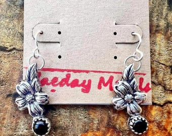 Sterling Silver Magnolia Earrings