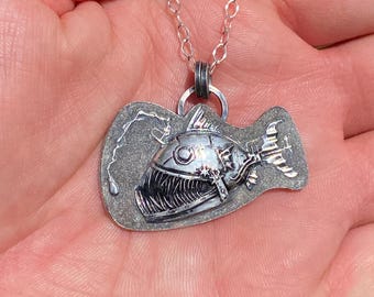 Sterling Silver Steam Punk Anglerfish Pendant