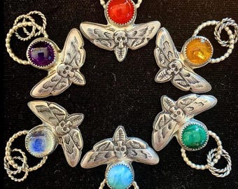 Mae’s Sterling Silver and Black Spinel Death Moth