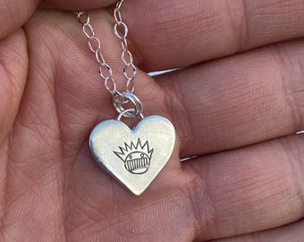 Hand Fabricated Sterling Silver Heart with Boognish.