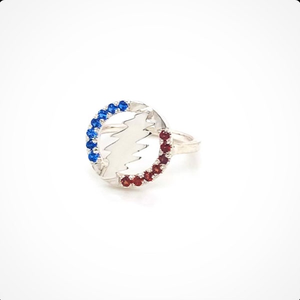 Red White and Blue Bolt Ring