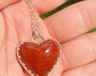 Jasper Heart in Sterling Silver