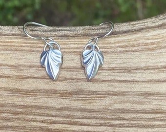 Sterling Mirrored Leaf Earrings