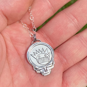 Hand Engraved Sterling Silver Boognish Stealie Pendant